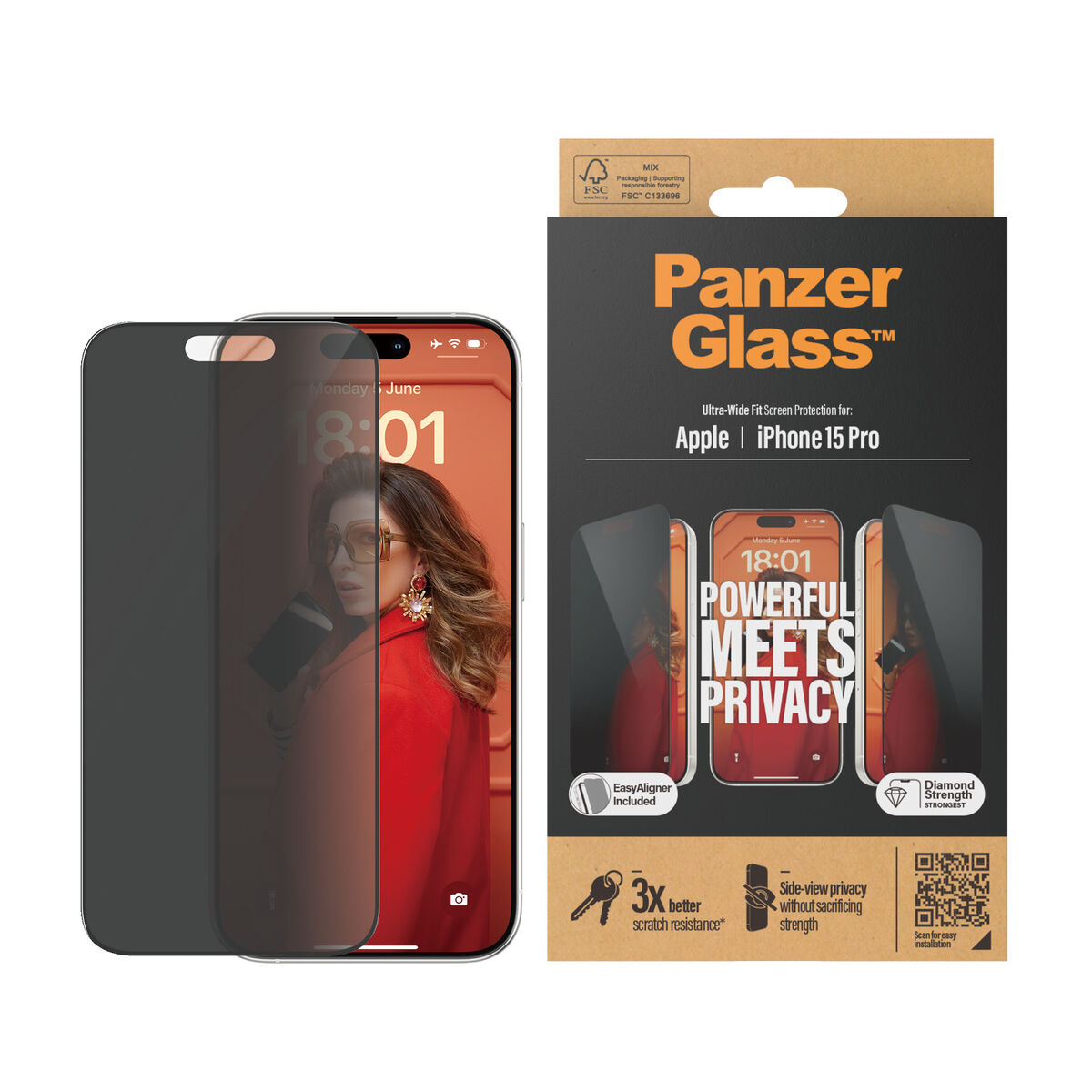 Mobiliojo telefono ekrano apsauga Panzer Glass P2810 Apple